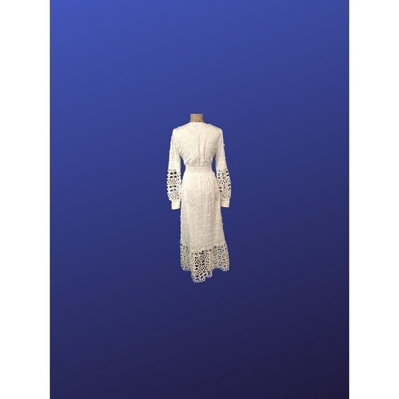 BOSTON PROPER Mixed Media Lace Overlay MAXI Dress, WHITE, Women's Size S, NWT - Picture 2 of 9